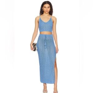 BNWT L*Space Very Peri Crochet Matching Set, M